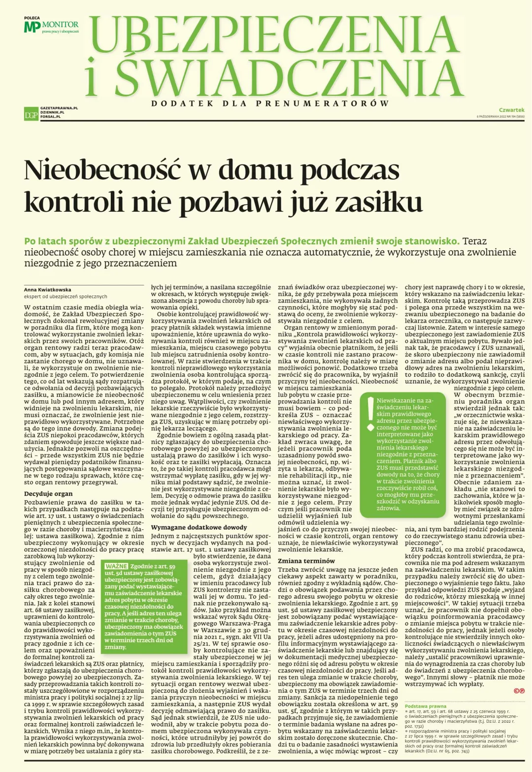UBEZPIECZENIA I ŚWIADCZENIA