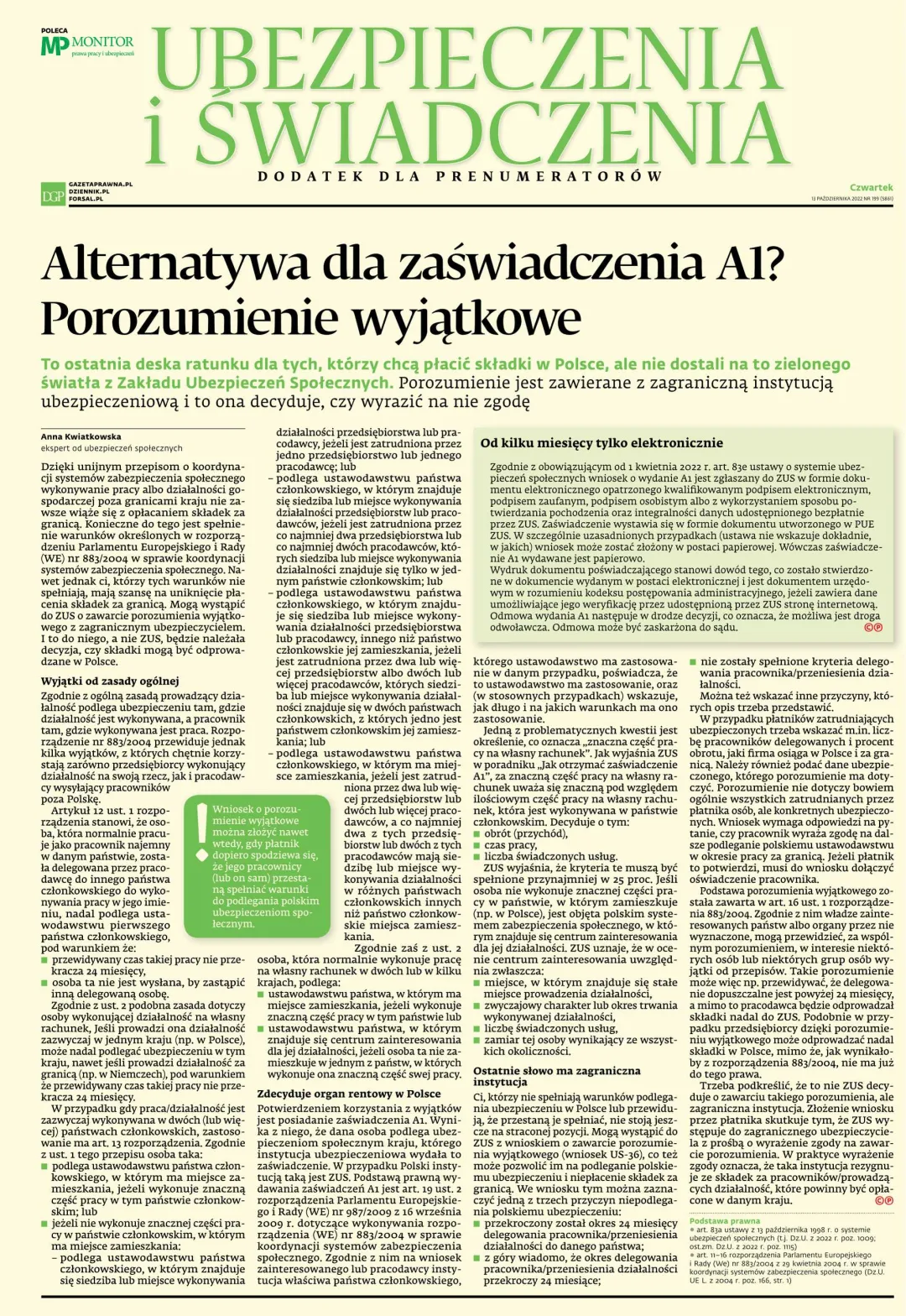 UBEZPIECZENIA I ŚWIADCZENIA