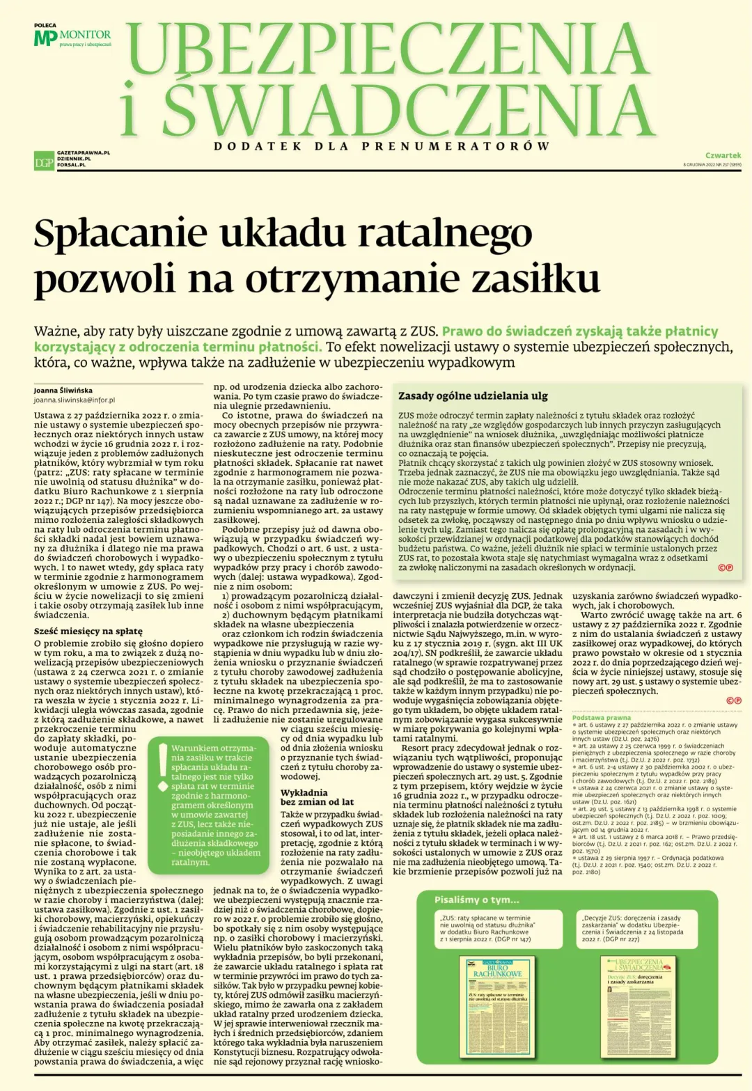 UBEZPIECZENIA I ŚWIADCZENIA