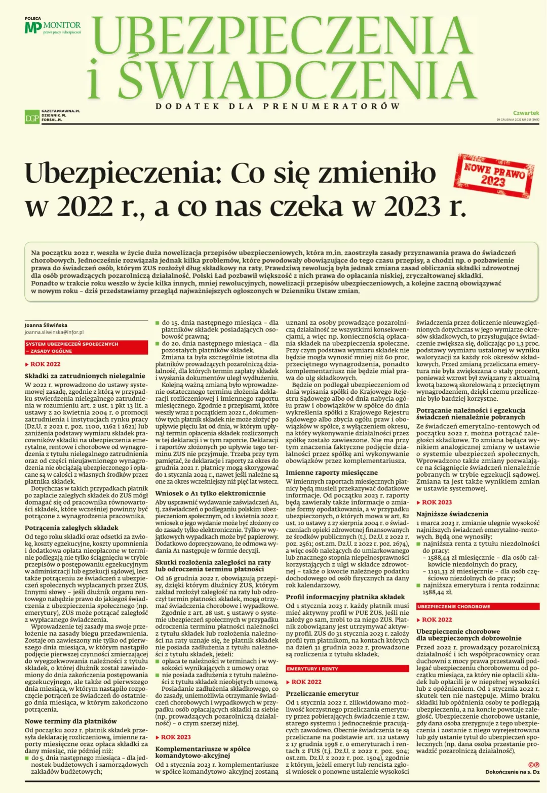 UBEZPIECZENIA I ŚWIADCZENIA