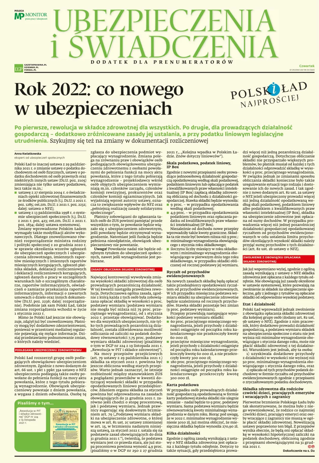 UBEZPIECZENIA I ŚWIADCZENIA
