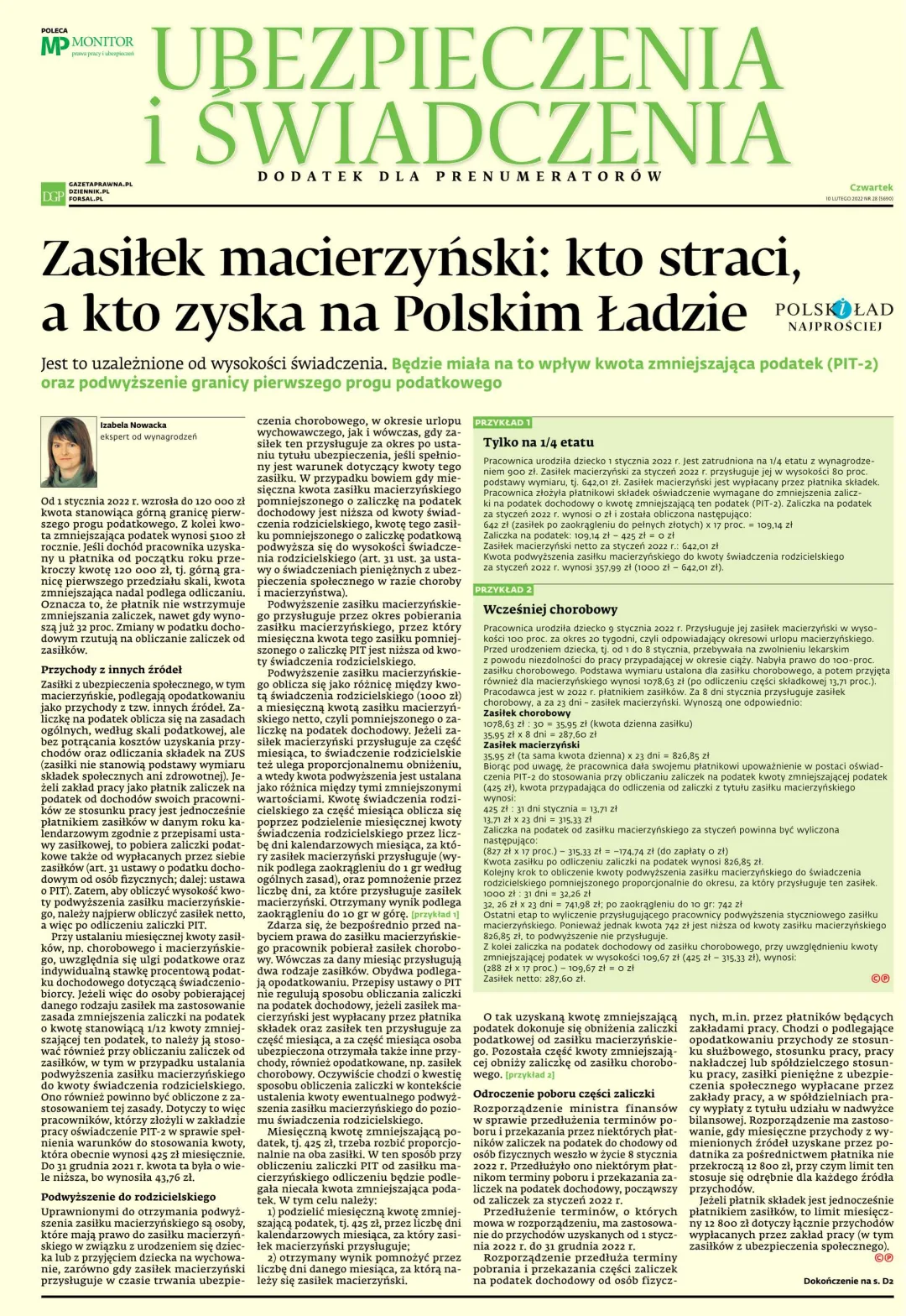 UBEZPIECZENIA I ŚWIADCZENIA