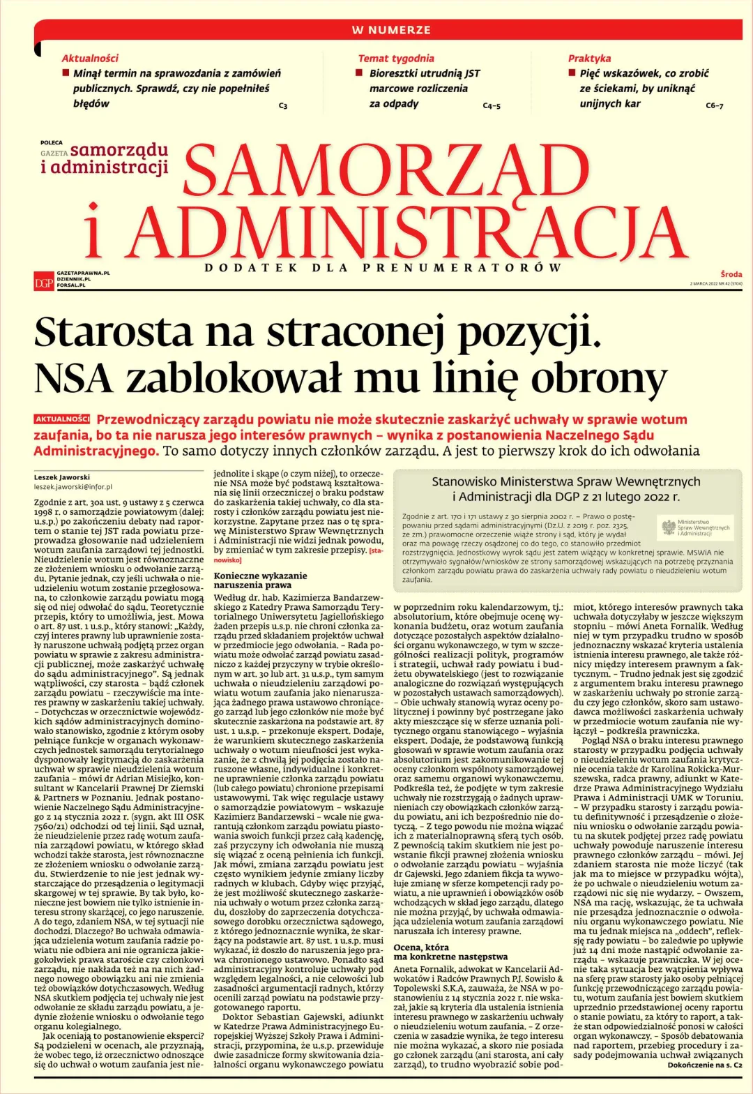 SAMORZĄD I ADMINISTRACJA