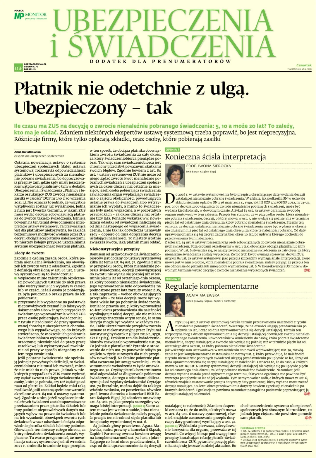 UBEZPIECZENIA I ŚWIADCZENIA