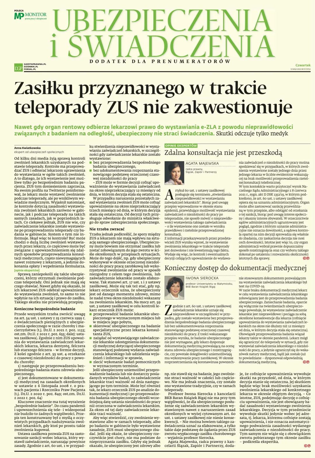 UBEZPIECZENIA I ŚWIADCZENIA