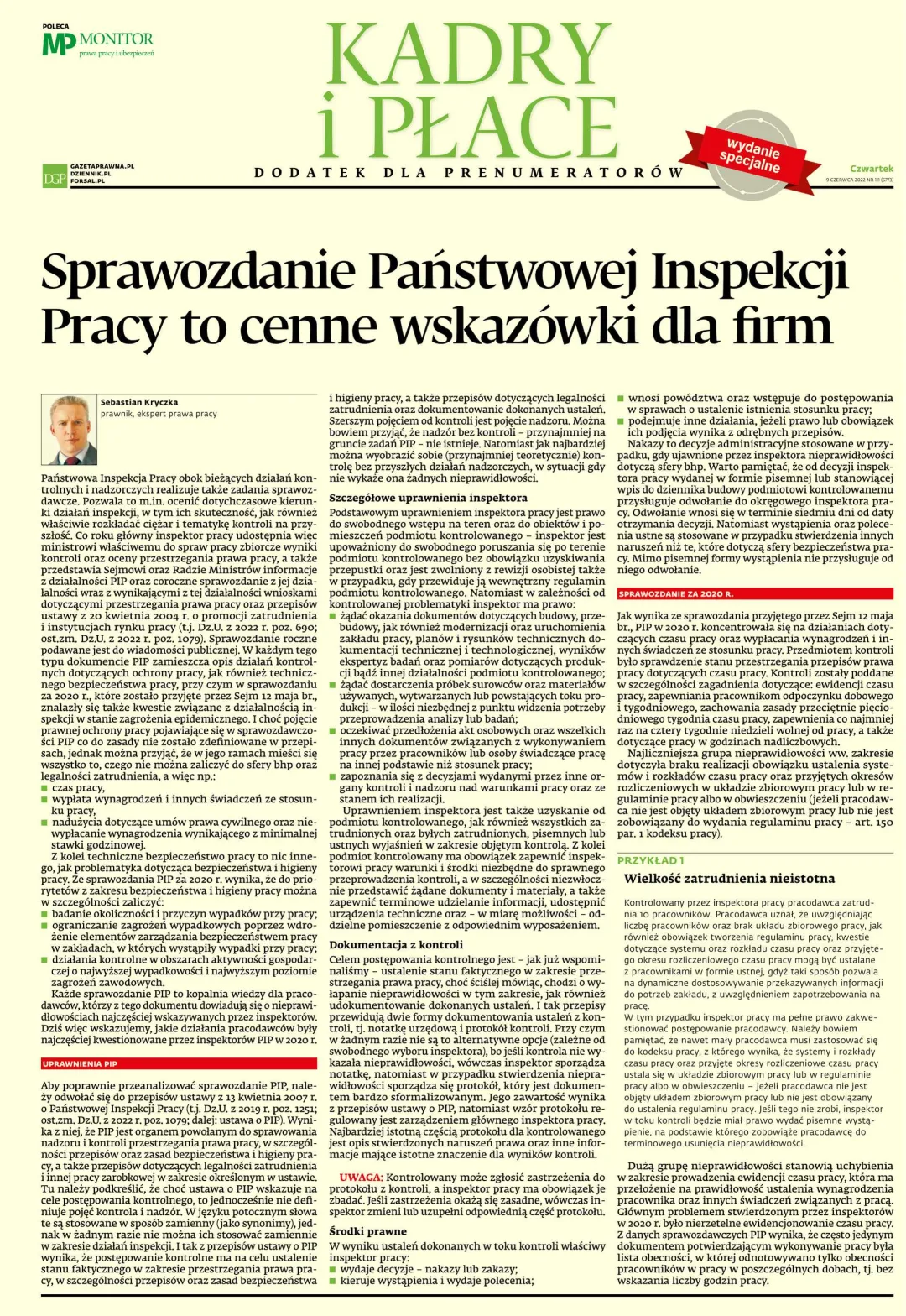 KADRY I PŁACE - WYDANE SPECJALNE