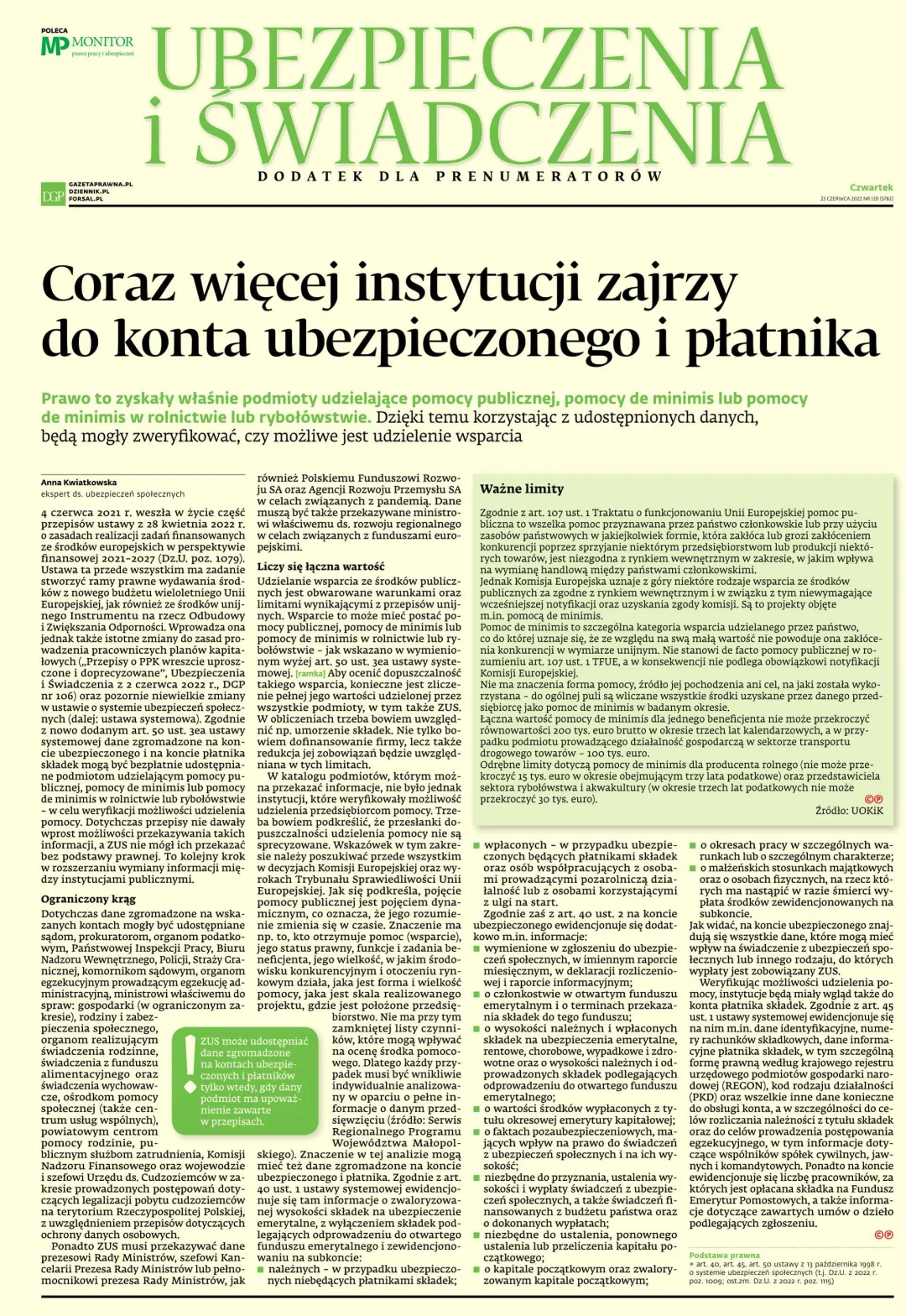 UBEZPIECZENIA I ŚWIADCZENIA