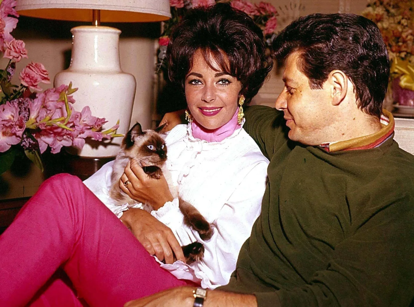 Elizabeth Taylor z mężem Eddie Fischerem