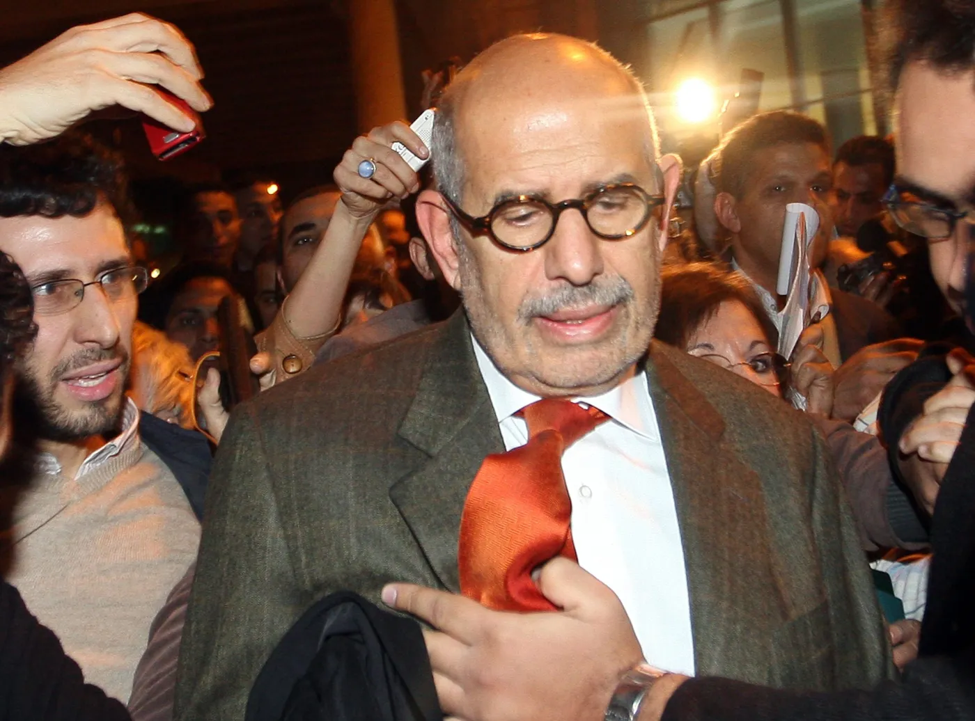 Mohamed ElBaradei na lotnisku w Kairze