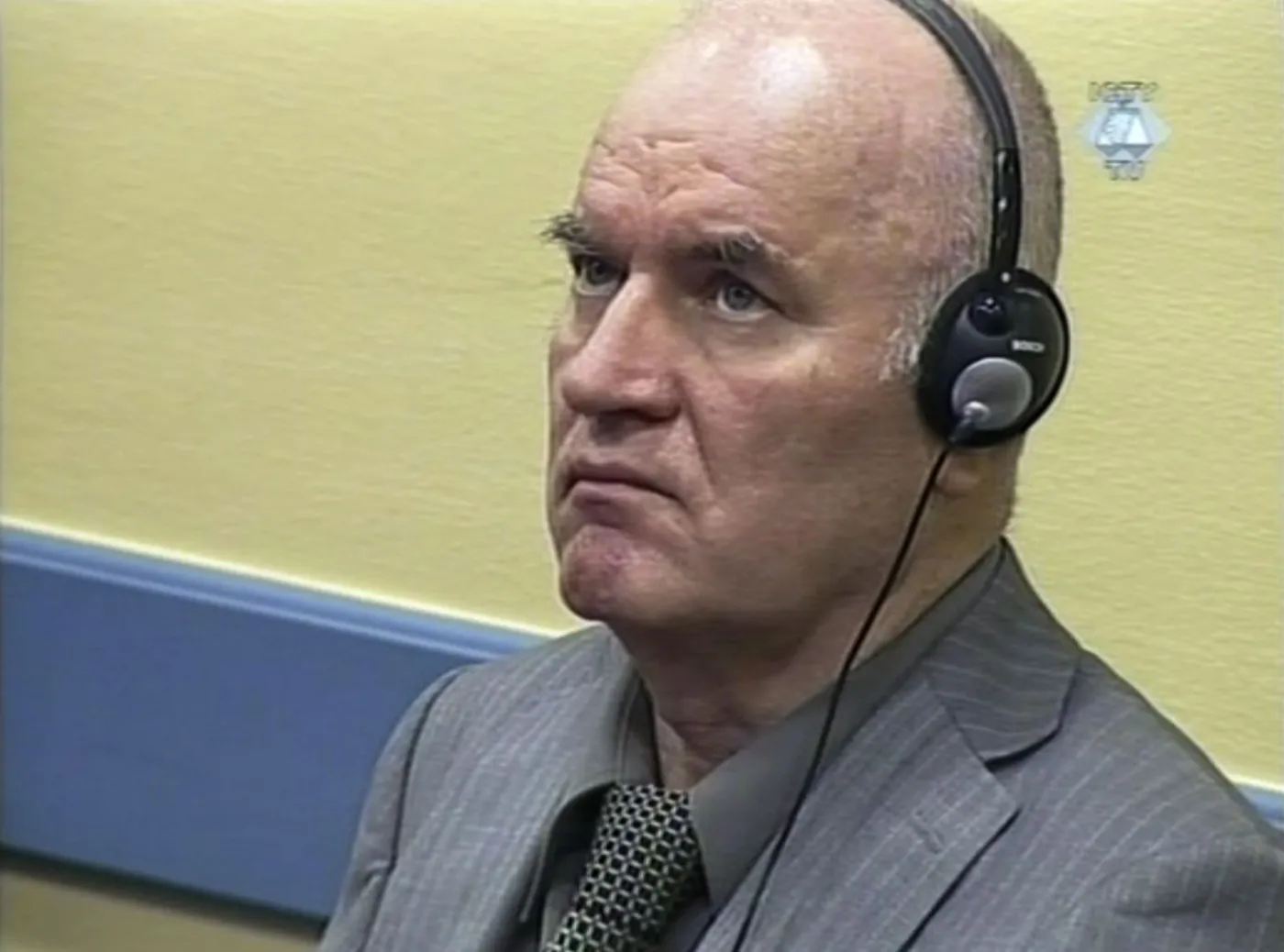 Ratko Mladić na rozprawie przed Trybunałem w Hadze