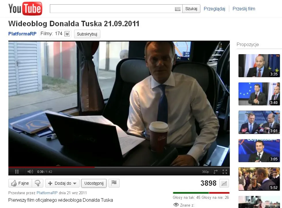 Wideoblog premiera Donalda Tuska