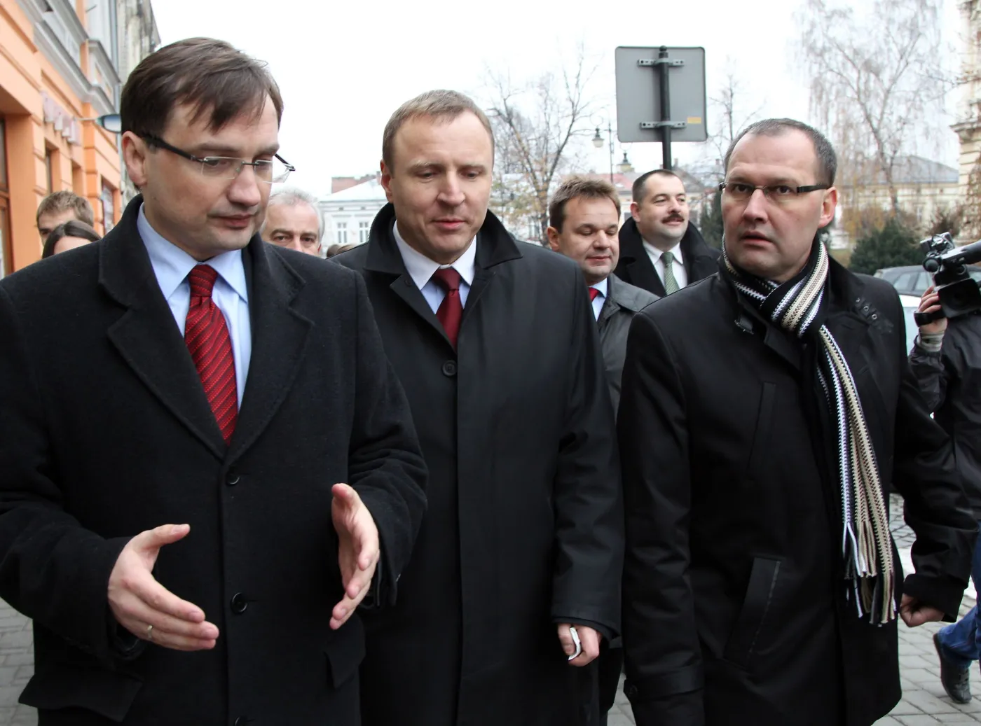 Zbigniew Ziobro i Jacek Kurski na rynku w Nowym Sączu