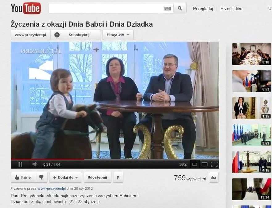 Życzenia od pary prezydenckiej z okazji Dnia Babci i Dziadka