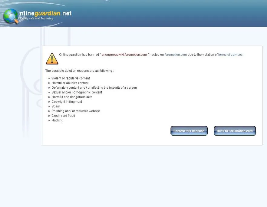 Forum grupy Anonymous zablokowane