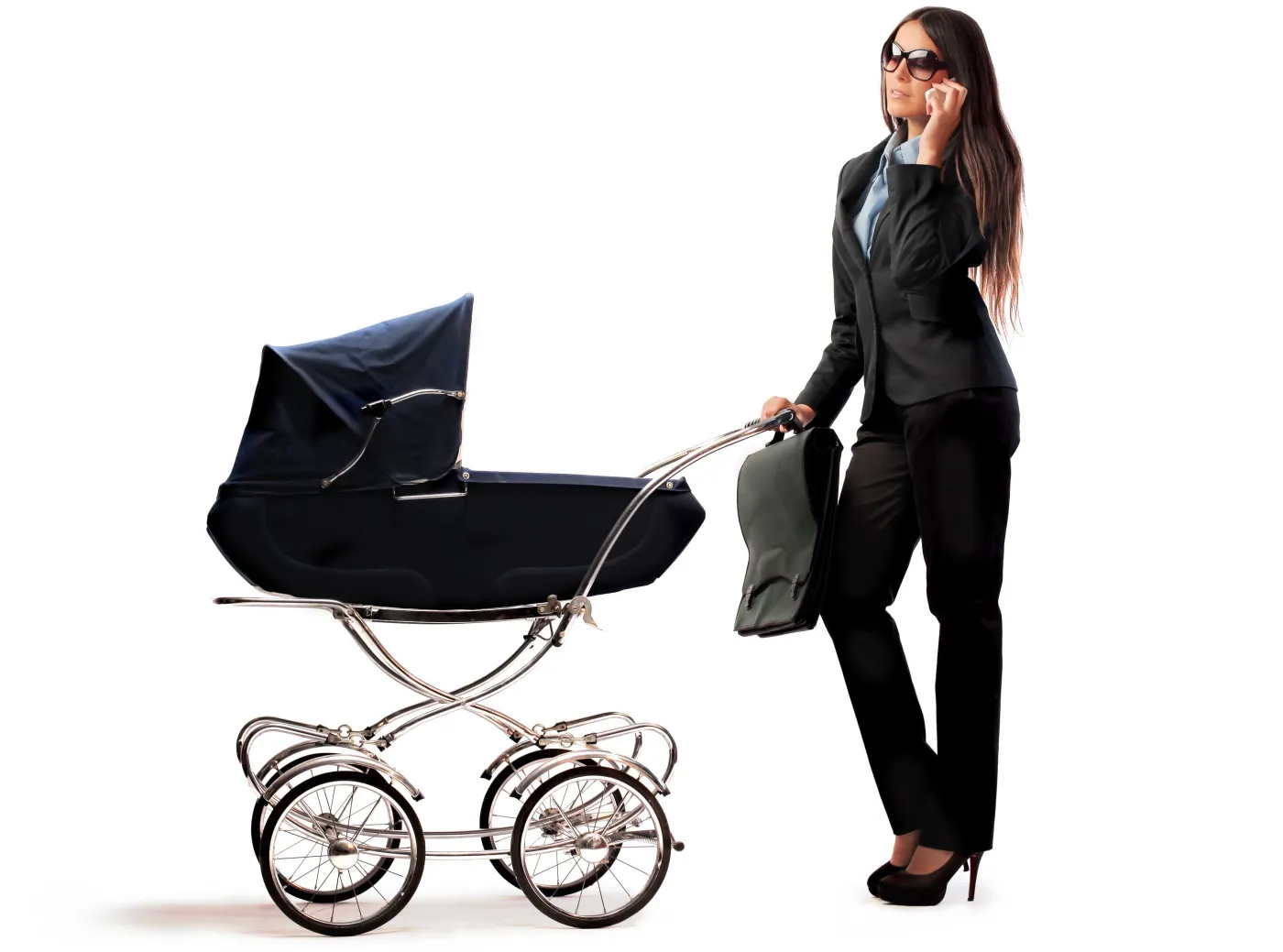 mama praca niemowlę wózek kobieta