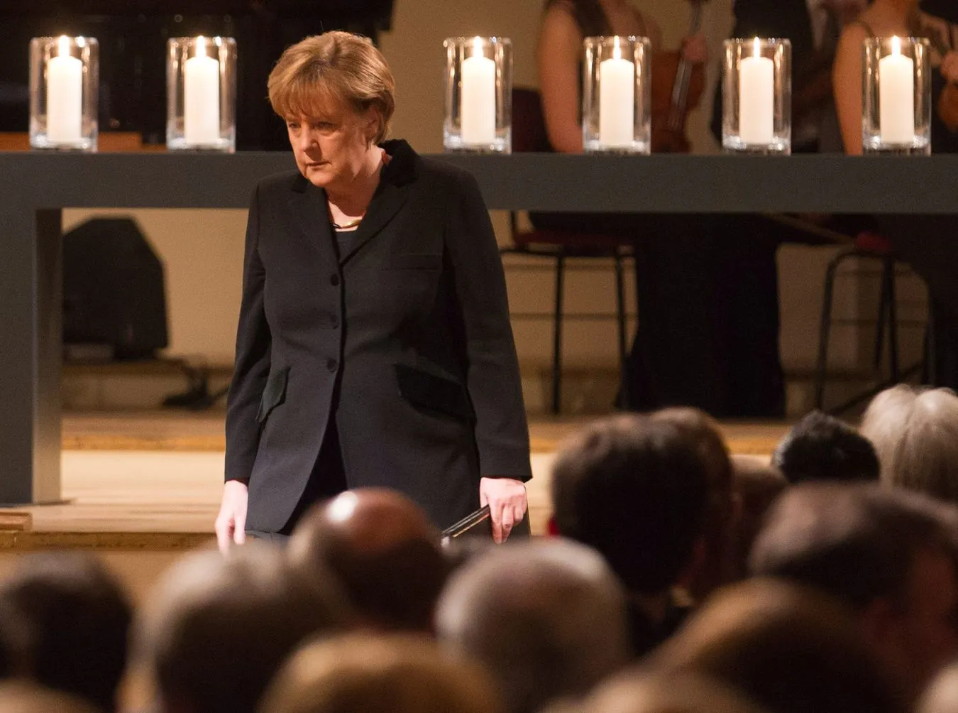 Kanclerz Niemiec Angela Merkel na uroczystości ku pamięci ofiar neonazistów