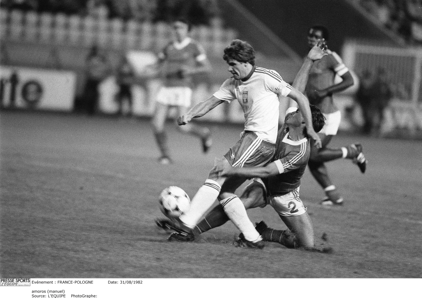 Włodzimierz Smolarek w meczu z Francją w Hiszpanii w 1982 roku