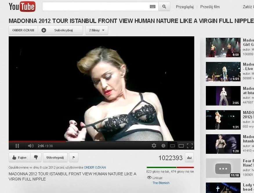 Madonna w czasie koncertu w Stambule