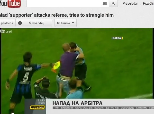 Kibic rzucił się na sędziego i zaczął go dusić. Zobacz wideo