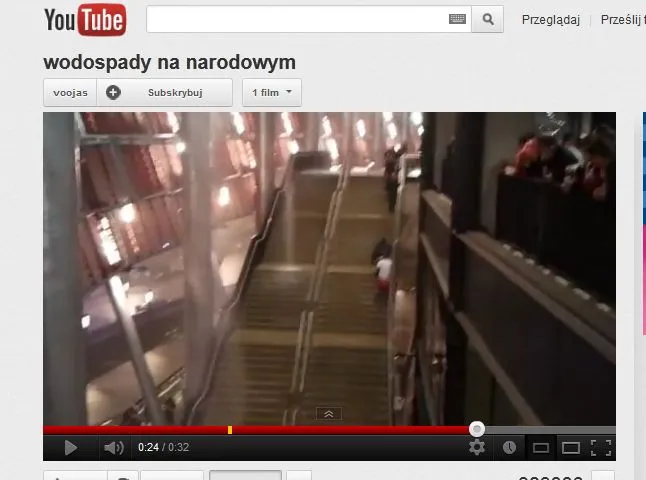 wodospady na Stadionie Narodowym