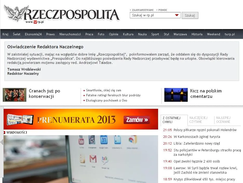 Zmiany w "Rzeczpospolitej"? Naczelny do dyspozycji rady nadzorczej