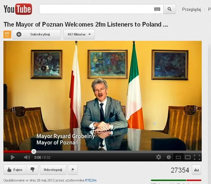 Prezydent Poznania reklamuje miasto