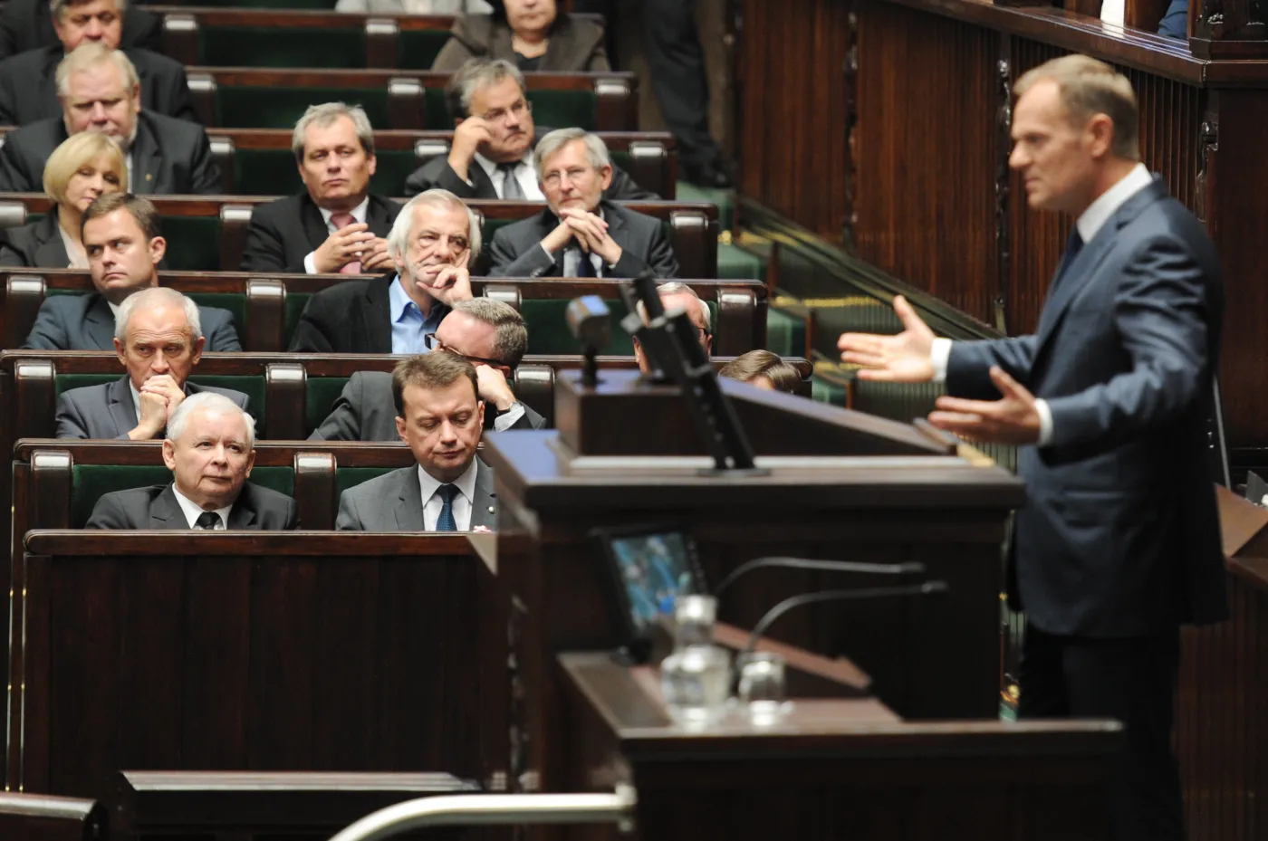 Jarosław Kaczyński i Donald Tusk w Sejmie