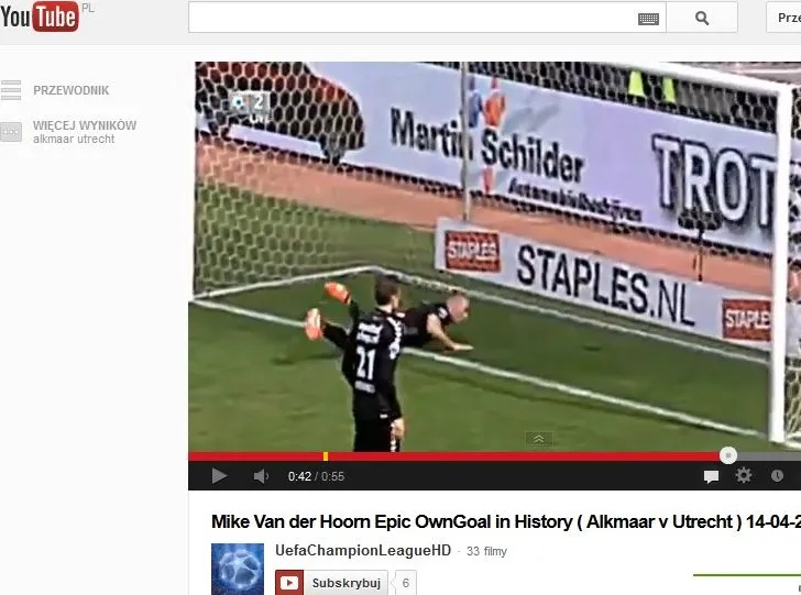 Mike Van der Hoorn strzela samobója