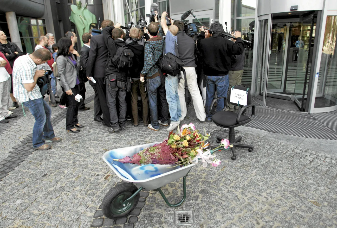 Protest związku zawodowego "Wizja" z 2009 roku