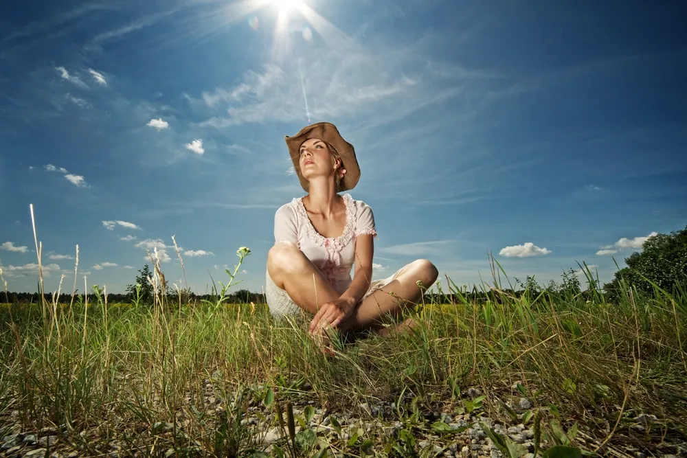 dziewczyna zboże pole rolnictwo
