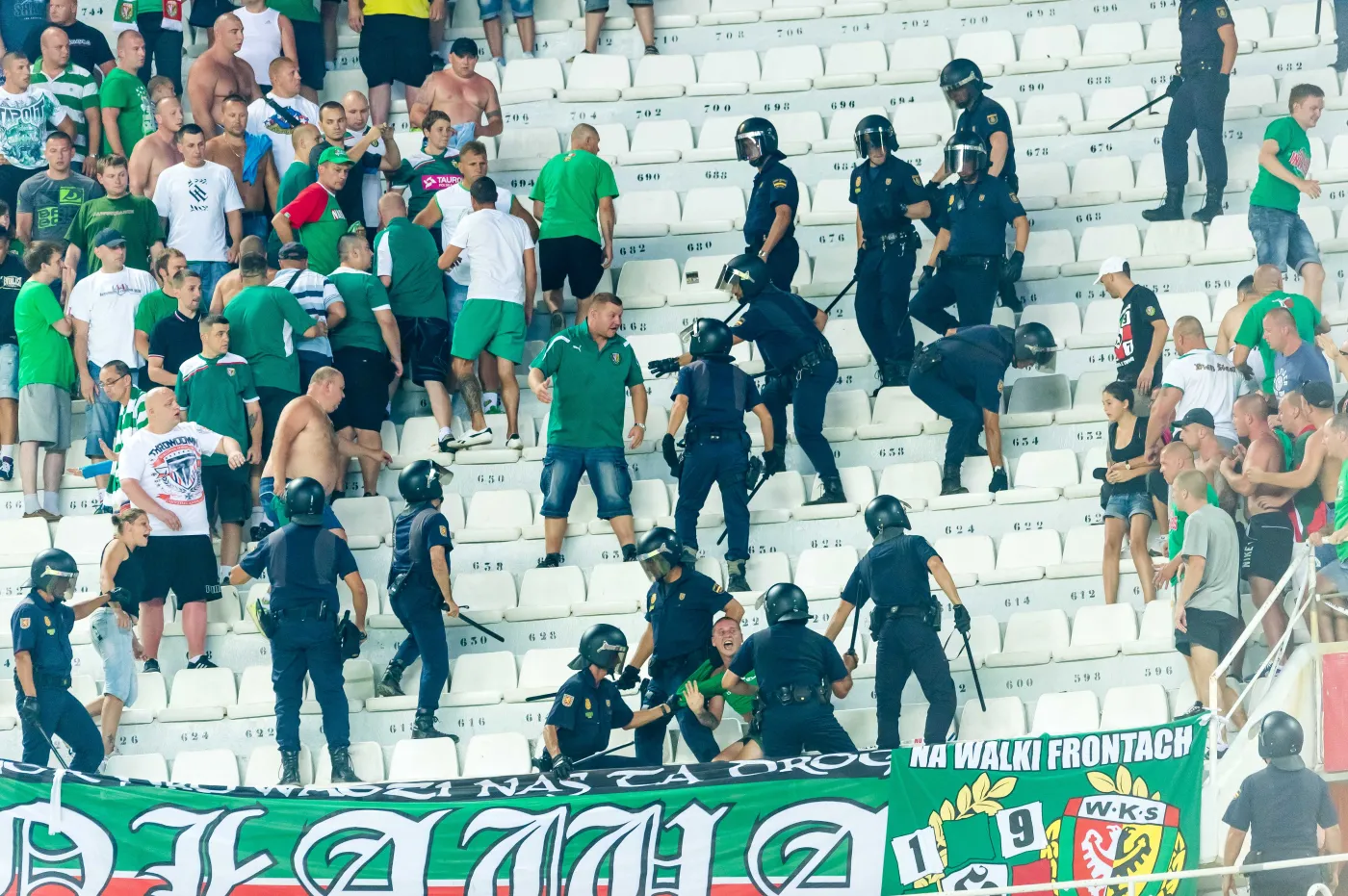 Kibice Śląsaka Wrocław w Sewilli