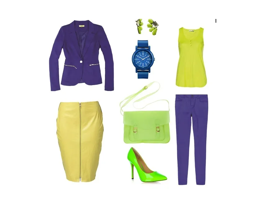 Modne stylizacje w kolorach fluo