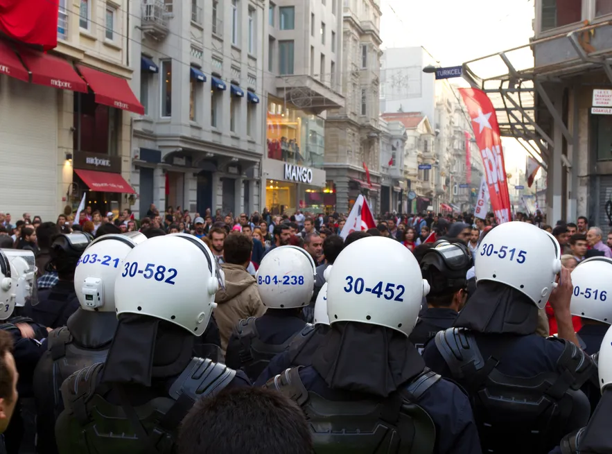 Policja na placu Taksim w Stambule