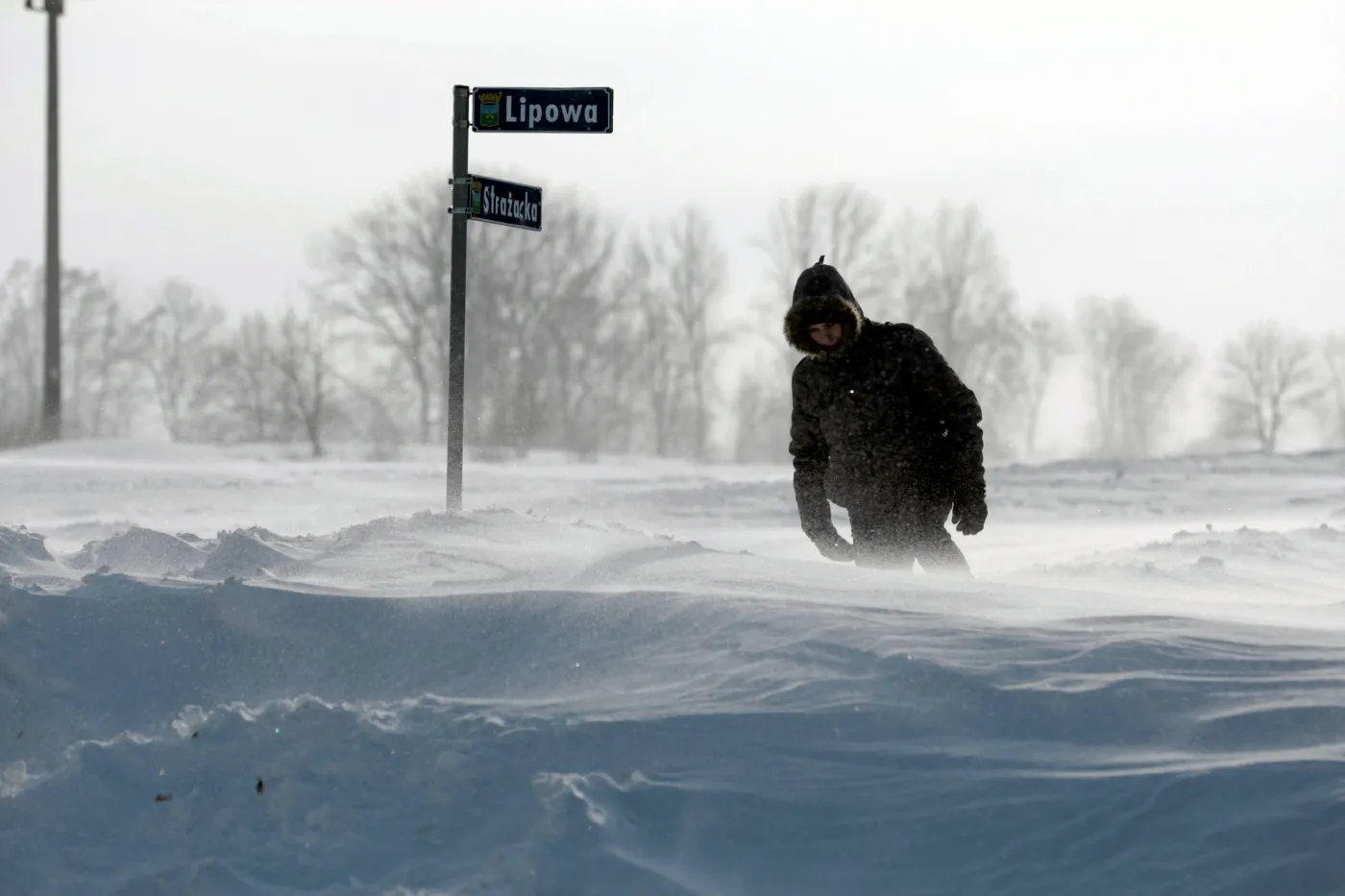 zima śnieg zaspy drogi Lubelszczyzna