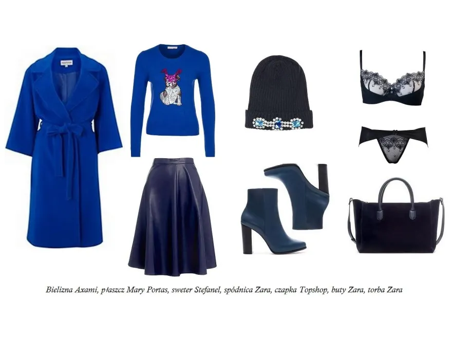 Jesienna stylizacja w kolorze kobaltu