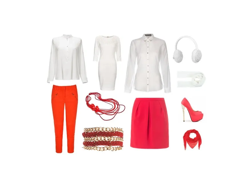 Modne stylizacje biało-czerwone