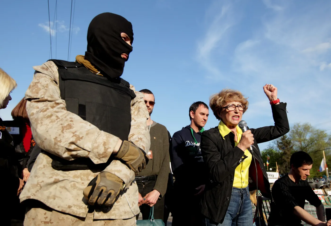 Prorosyjska manifestacja na Ukrainie