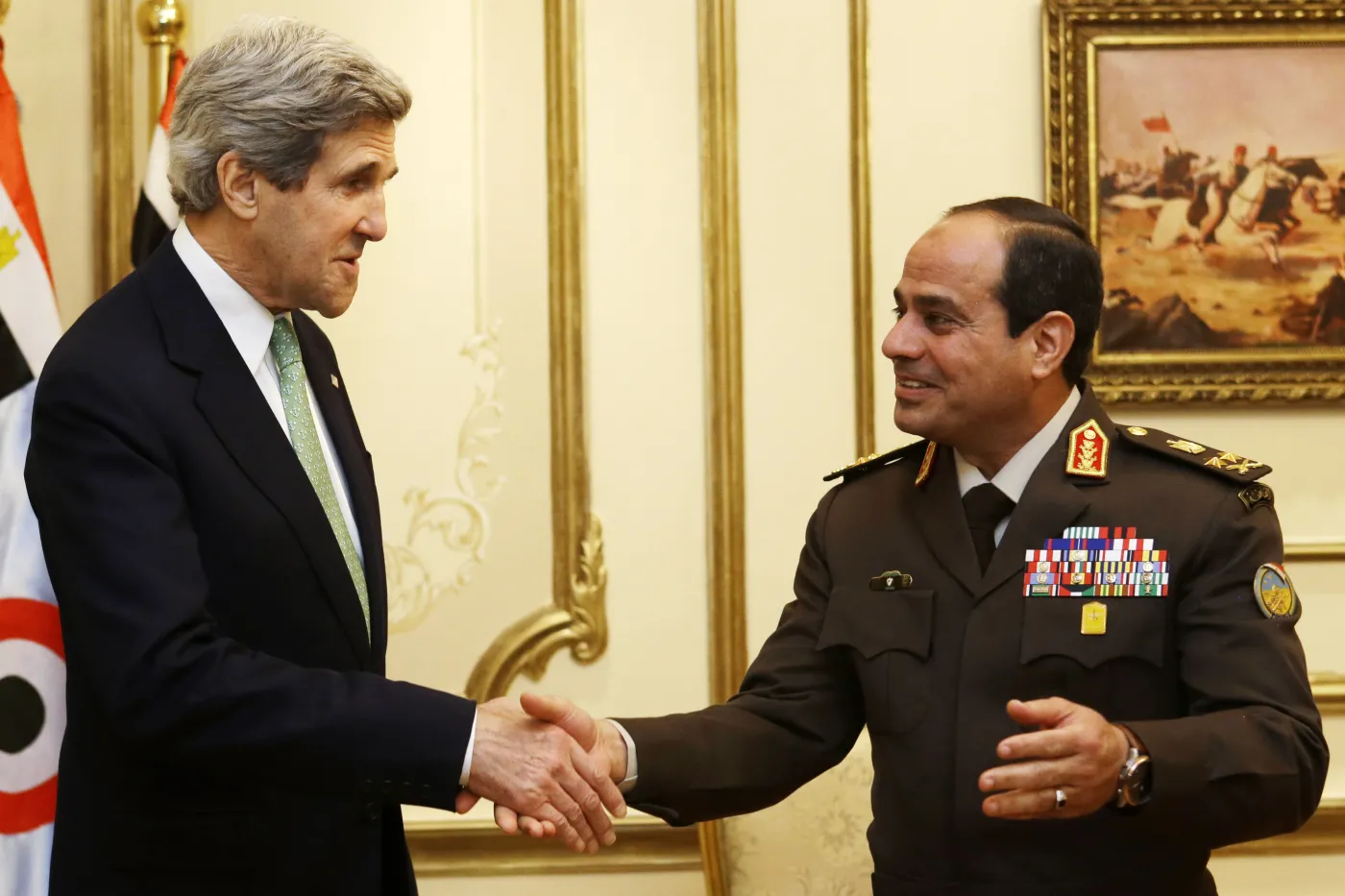 Generał al-Sisi i sekretarz stanu USA, John Kerry