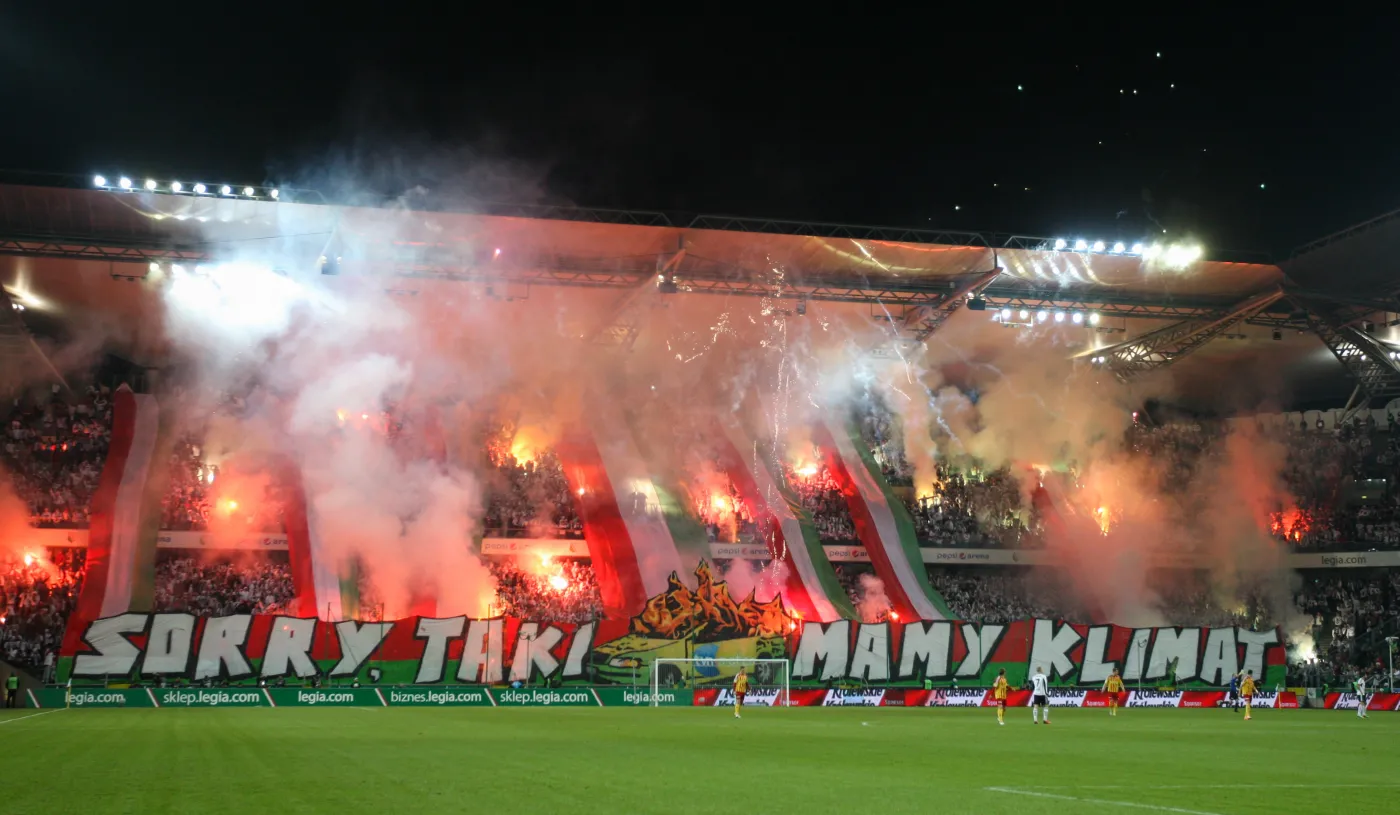 "Żyleta" podczas meczu z Koroną