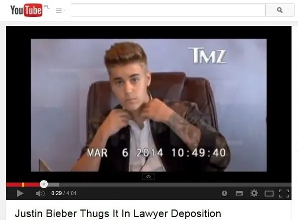 Justin Bieber na przesłuchaniu