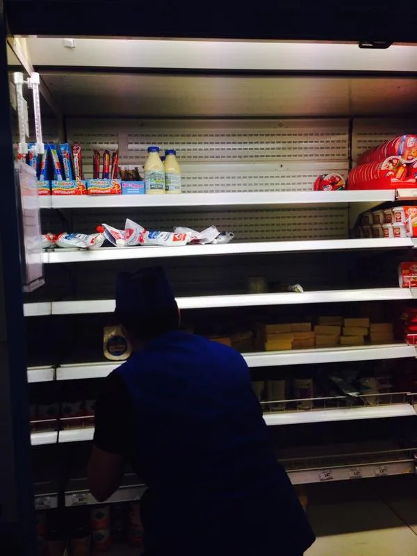 Puste półki w rosyjskich sklepach