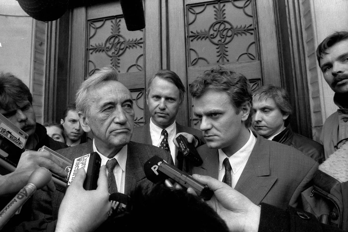 Tadeusz Mazowiecki i Donald Tusk, zdjęcie z 1992 roku