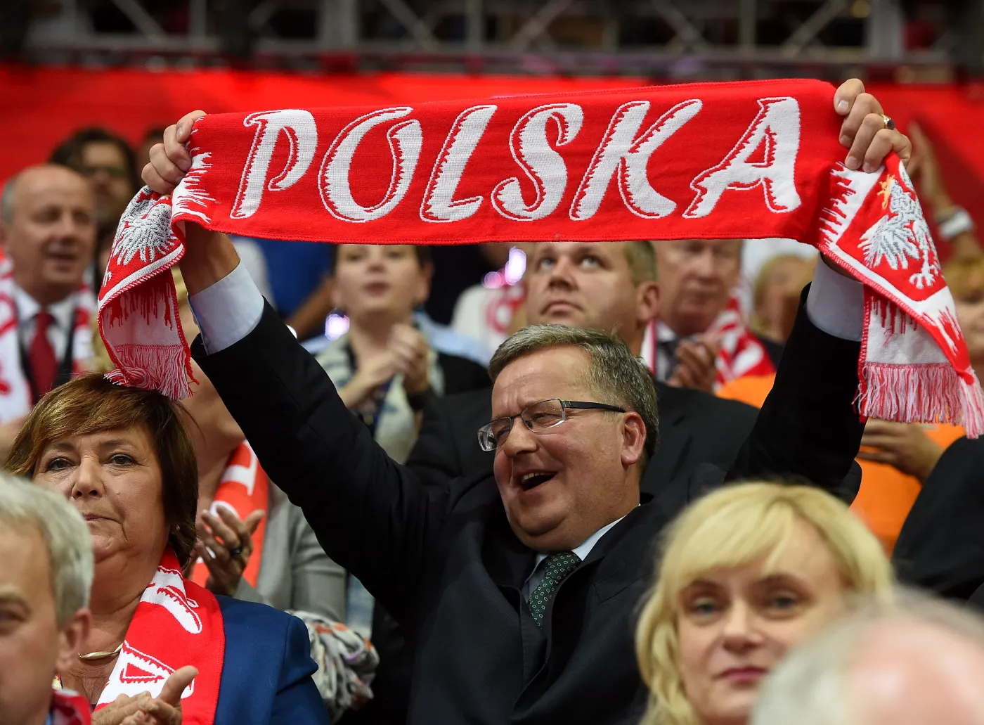 Odkodował finał i pojechał do Spodka. Bronisław Komorowski na meczu Polska-Brazylia