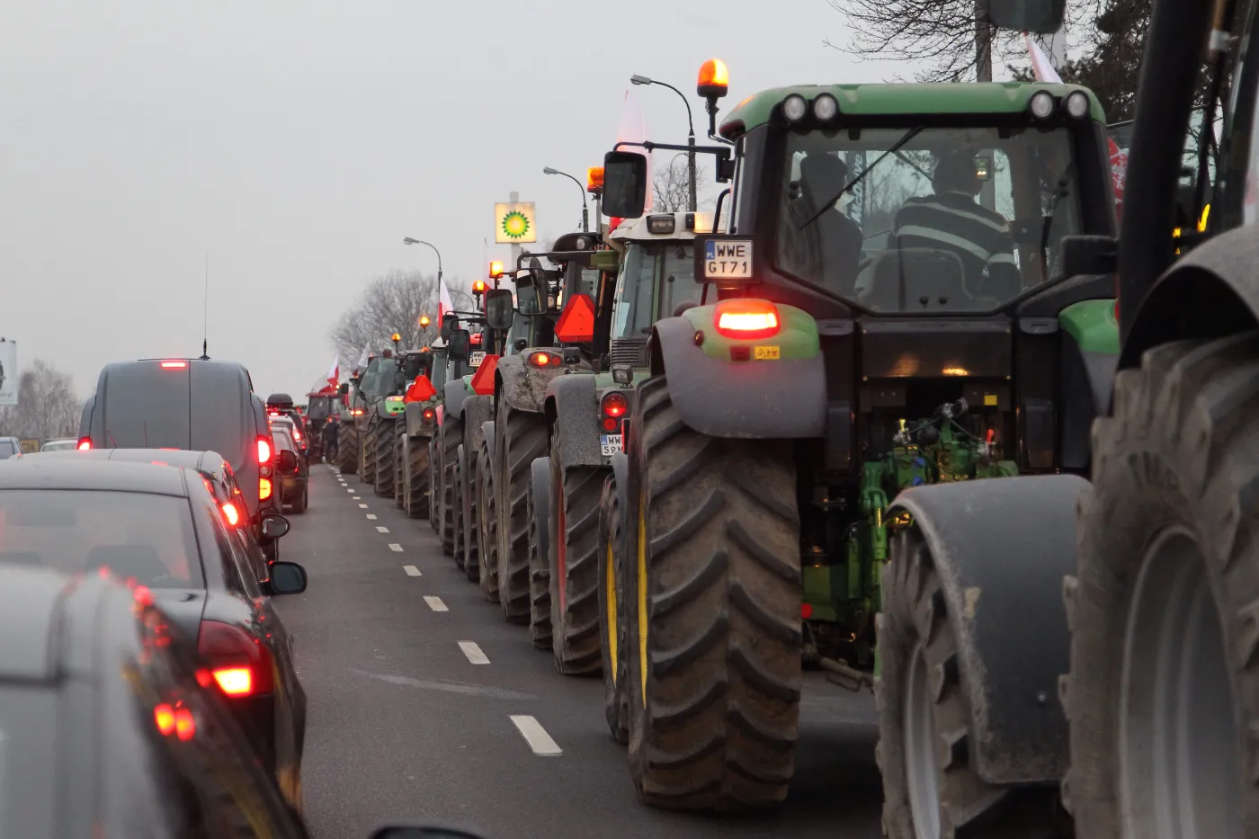 Protest rolników na traktorach