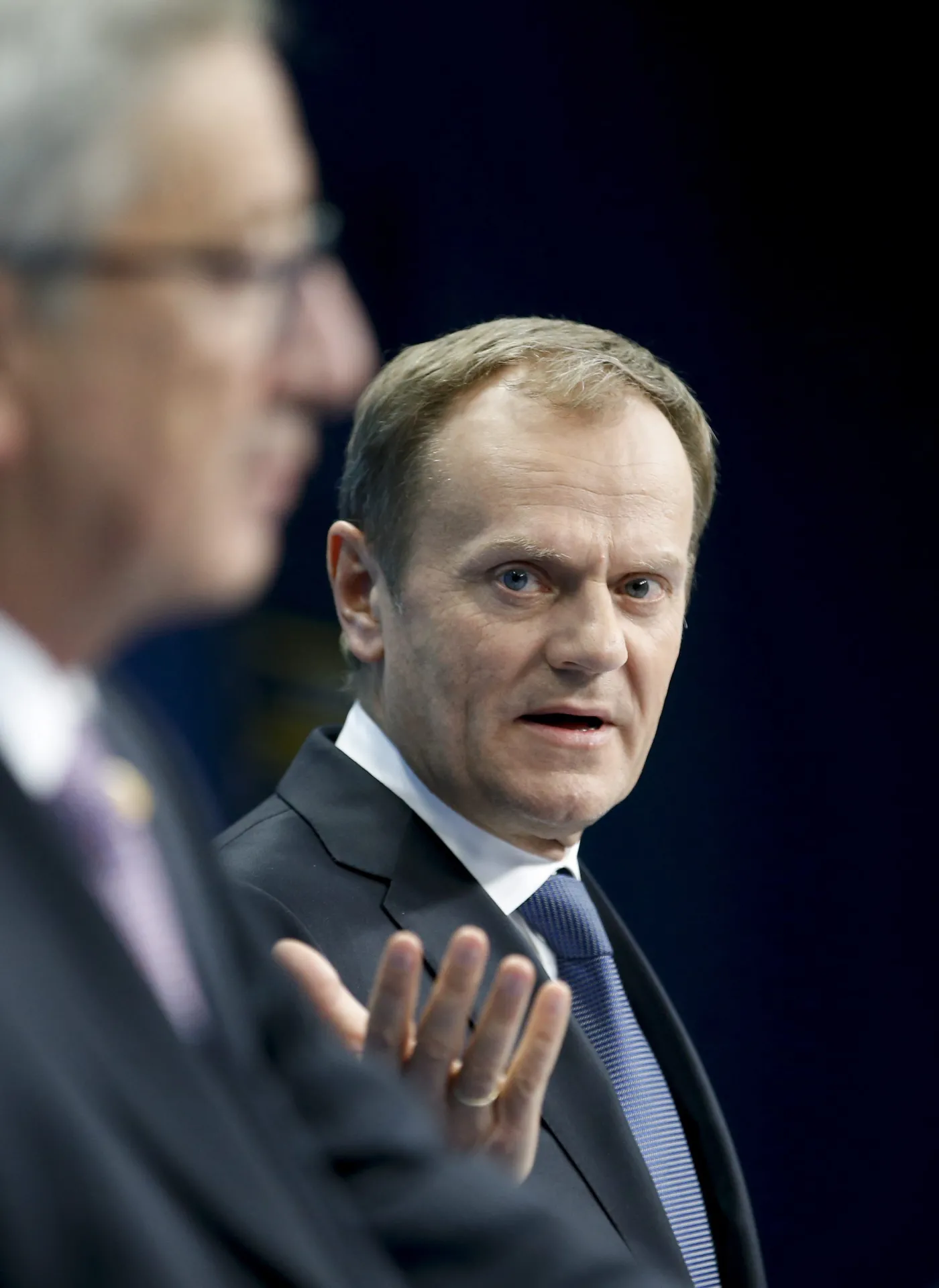 Przewodniczący Rady Europejskiej Donald Tusk i szef Komisji Europejskiej Jean-Claude Juncker