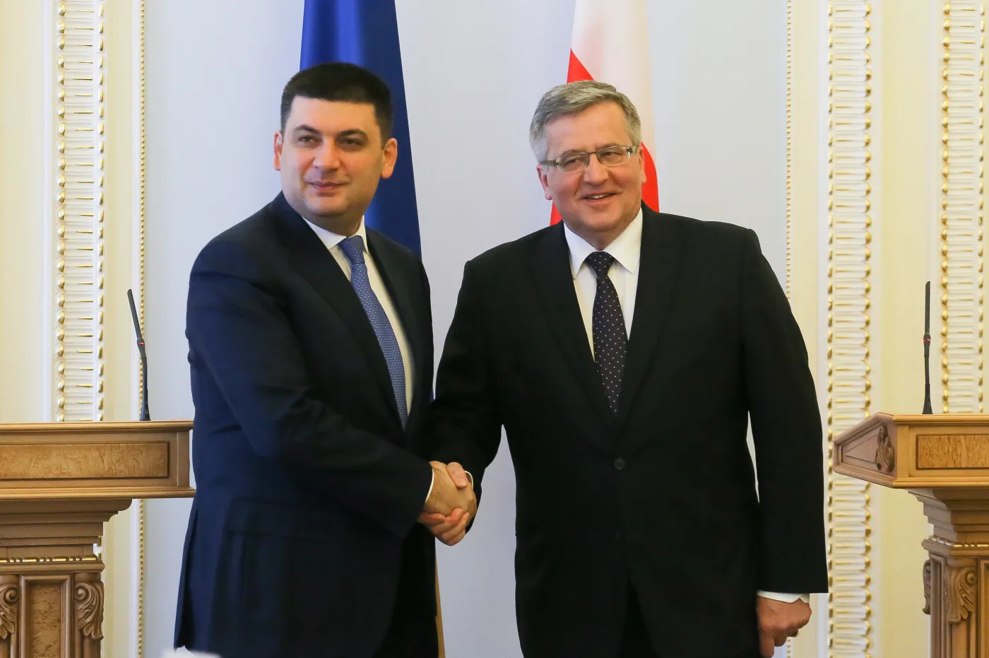 Prezydent RP Bronisław Komorowski i przewodniczący Rady Najwyższej Ukrainy Wołodymyr Hrojsman 