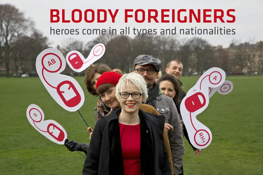 Plakat akcji "Bloody foreginers", fot. Tomasz Duda @freshmintstudio.com
