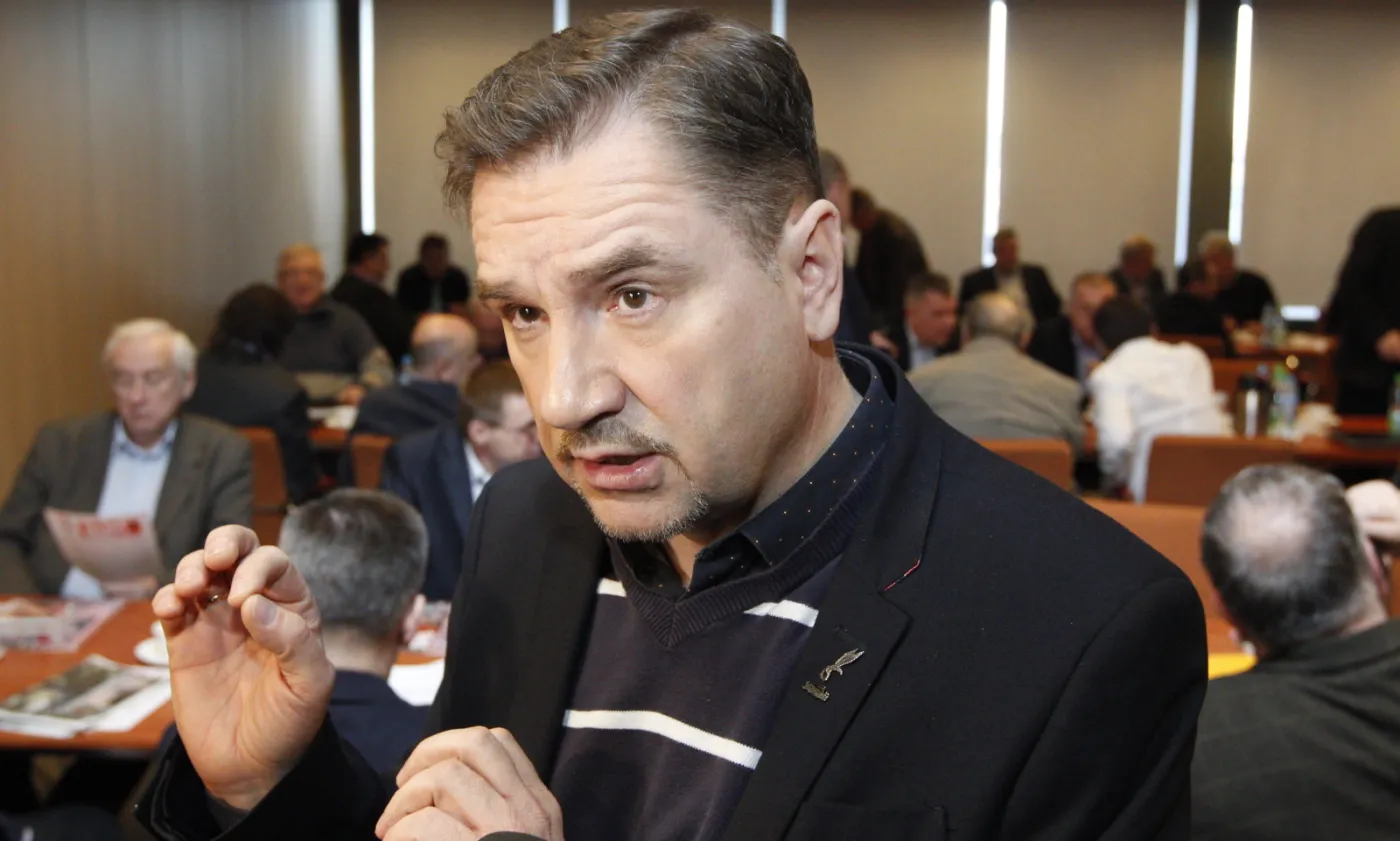 Przewodniczący NSZZ "Solidarność" Piotr Duda podczas posiedzenia Sztabu Protestacyjnego NSZZ "Solidarność" w Katowicach