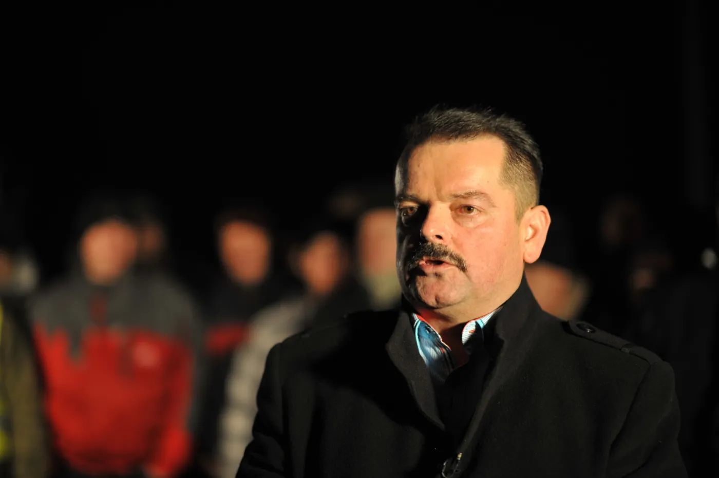 Przewodniczący rolniczego OPZZ Sławomir Izdebski na miejscu blokady