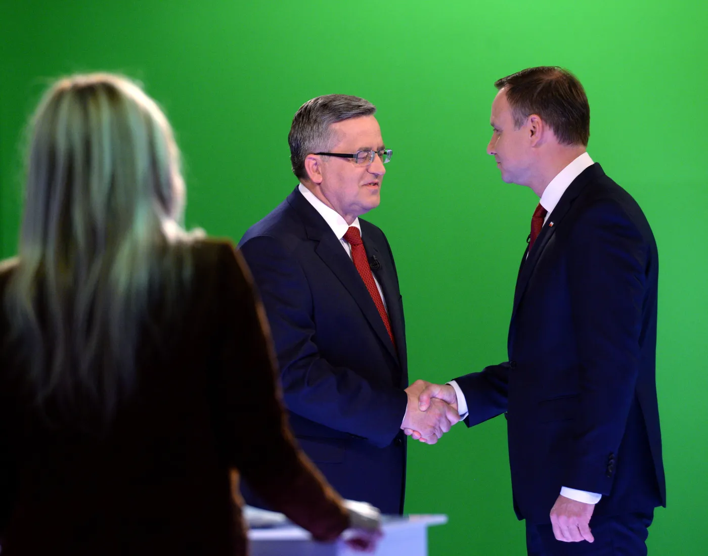 Bronisław Komorowski i Andrzej Duda w czasie debaty prezydenckiej